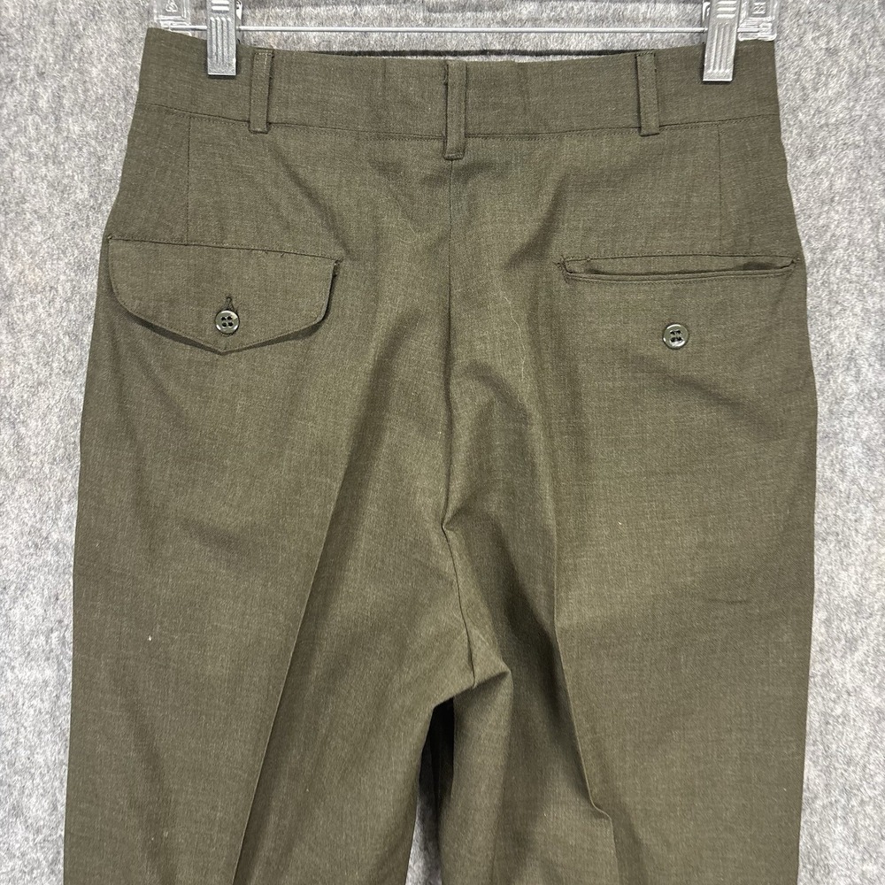 Vintage Army Trousers Wool Tropical Green Men's‎ 28X29 Poly Wool Vietnam Era USA - Picture 10 of 14